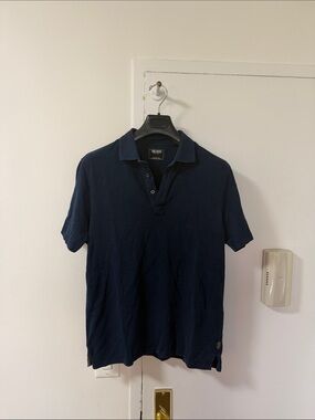 Todd Snyder Navy Short-Sleeve Polo Shirt Size Medium